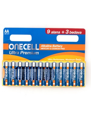 Onecell Ultra Premium Alkalin 1,5 V. 12'li Aa Boy Pil