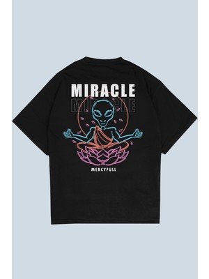 AyveGa Miracle Siyah Oversize  T-Shirt
