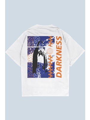 AyveGa Darkness Beyaz Oversize  T-Shirt