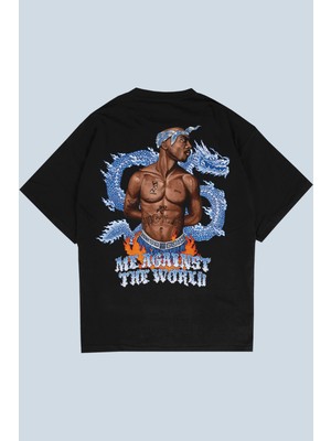 AyveGa Tupac Siyah Oversize  T-Shirt