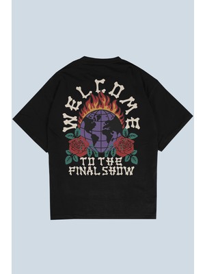 AyveGa Welcome Siyah Oversize  T-Shirt