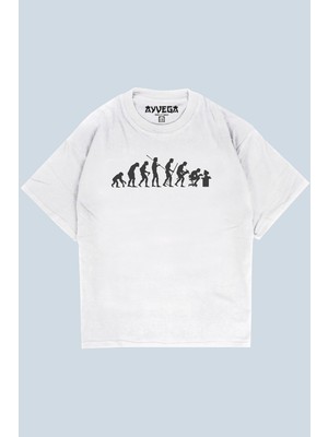 AyveGa Evolution Beyaz Oversize  T-Shirt