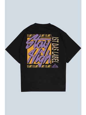 AyveGa Stay High Siyah Oversize  T-Shirt