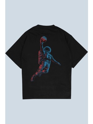 AyveGa Space Basket Siyah Oversize  T-Shirt