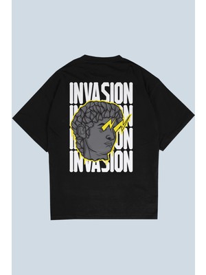 AyveGa Invasion Siyah Oversize  T-Shirt