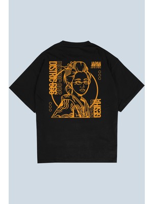 AyveGa Japan Geisha V2 Siyah Oversize  T-Shirt