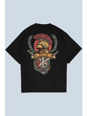 AyveGa Rome Siyah Oversize  T-Shirt