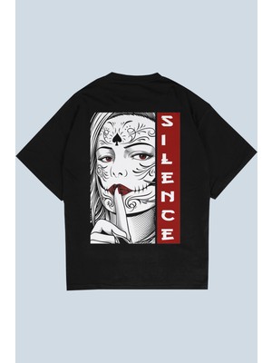 AyveGa Silence Siyah Oversize  T-Shirt