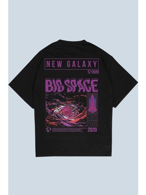 AyveGa Big Space Siyah Oversize  T-Shirt