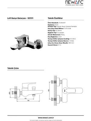 Newarc Loft Banyo Bataryası 921511