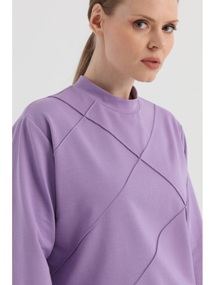 Origami Önü Nervürlü Sweatshirt