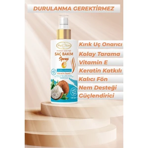 Phytoflora Yıpranmış Kuru Saçlar İçin Hindistan Cevizi Yağlı Kırık Uç Onarıcı Saç Bakım Spreyi 120 ml