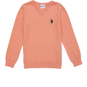 U.S. Polo Assn. Kız Çocuk Somon Triko Kazak 50237168-VR047