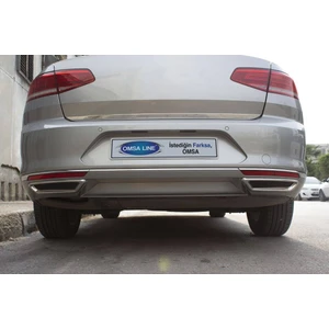 OMSA VW Passat B8 Krom R Line Difüzör Egzoz Çerçevesi 2015-2019 Arası