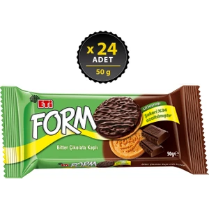 Form Bitter Çikolata Kaplı Lifli Bisküvi 50 g x 24 Adet