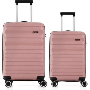 2'li Valiz Seti Ççs Kırılmaz Valiz Büyük Boy ve Orta Boy Pudra 2'li Set