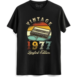 Vintage 1977 Limeted Edition Siyah Tshirt