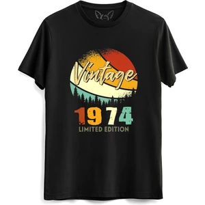 Vintage 1974 Retro Siyah Tshirt