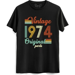 Vintage 1974 Original Parts Siyah Tshirt