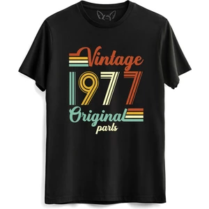 Vintage 1977 Original Parts Siyah Tshirt