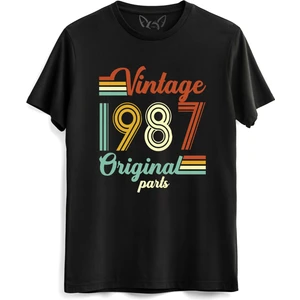 Vintage 1987 Original Parts Siyah Tshirt