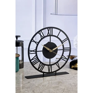 Roma Siyah Metal Masa Üstü Saati 25X23Cm Mms-M
