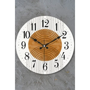 Muyika  Marrone Bombe Gerçek Cam Sessiz Mekanizma 36Cm Duvar Saati Pds-36