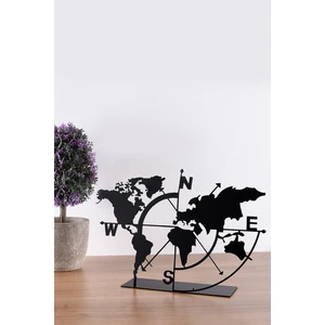 Metal Masa Üstü Biblo Dünya Haritası 18x26cm Bbl-m