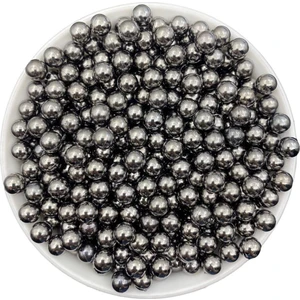 Hedef Bijuteri Deliksiz Inci Boncuk, Deliksiz 8mm Metalize Füme / Antrasit Çakma Incisi  (50GR,~170 Adet)