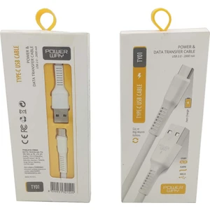 Type-C 2A USB Şarj ve Data Kablosu Powerway TY01