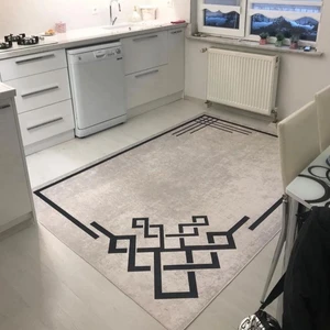 Dijital Baskı Yıkanabilir Kaymaz Taban Halı Ince Yazlık Dekoratif Salon ve Oturma Odası Halısı