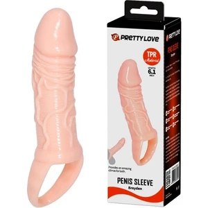 River World  Breyden 16 cm Testis Halkalı 3 cm Dolgulu Silikon Penis Kılıfı