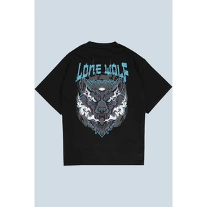 Lone Wolf Siyah Oversize  T-Shirt