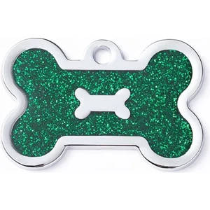 Isimli Çelik Kedi Köpek Künyesi Yeşil Işıltı