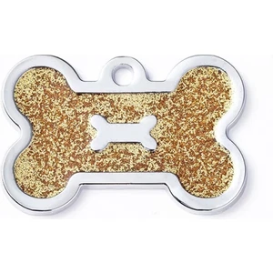 Isimli Çelik Kedi Köpek Künyesi Sarı Işıltı