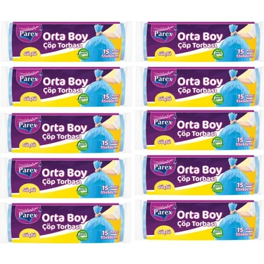 Parex Güçlü Orta Boy Çöp Torbası 10 x