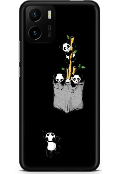 Vivo Y15S Kılıf Kamera Korumalı Baskılı Silikon Kapak - Panda2