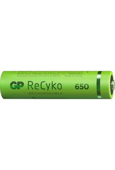 GP 2'li ReCyko 650 Serisi NiMH AAA İnce Kalem Boy Şarjlı Pil(GP65AAAHCEMTR-2GB2)
