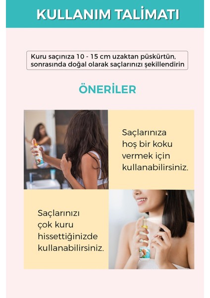 2'li Set Yıpranmış Kuru Saçlar İçin Hindistan Cevizi Yağlı Kırık Uç Onarıcı Saç Bakım Spreyi 120 ml