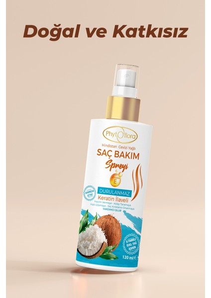 3'li Set Yıpranmış Kuru Saçlar İçin Hindistan Cevizi Yağlı Kırık Uç Onarıcı Saç Bakım Spreyi 120 ml fırsatları