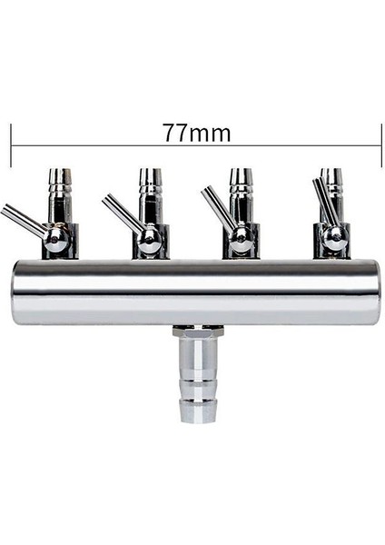 Akvaryum Balık Tankı Hava Akışı Splitter Kolu Kontrol Vanası Akış Tüp Boru Hattı 4 Yollu (Yurt Dışından)