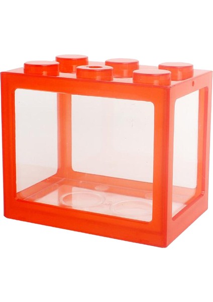 Mini Akvaryum LED Işık Lambası Temizle Balık Tankı Kutusu Blok Besleme Masaüstü Dekor Hediyeler Kırmızı (Yurt Dışından)