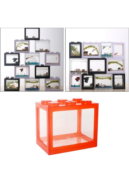 Mini Akvaryum LED Işık Lambası Temizle Balık Tankı Kutusu Blok Besleme Masaüstü Dekor Hediyeler Kırmızı (Yurt Dışından) fiyatları