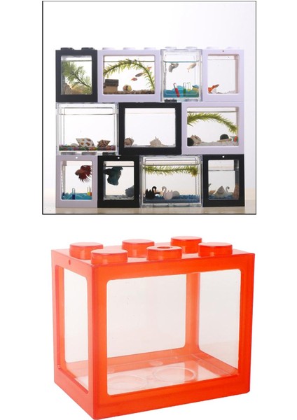 Mini Akvaryum LED Işık Lambası Temizle Balık Tankı Kutusu Blok Besleme Masaüstü Dekor Hediyeler Kırmızı (Yurt Dışından) indirimleri