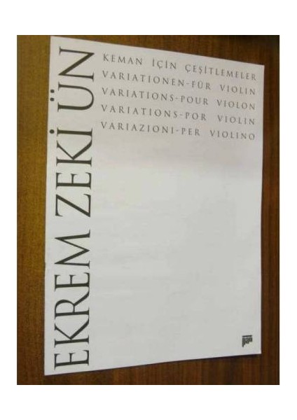 PANY-013 Keman Için Çeşitlemeler Ekrem Zeki Ün