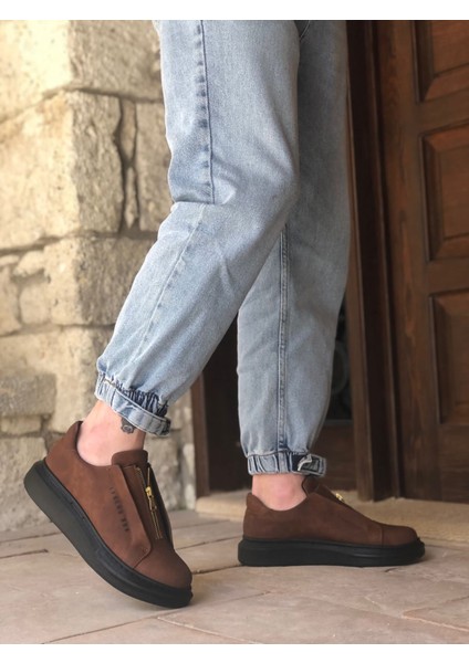 ER0310 Erb Kalın Yüksek Taban Fermuarlı Taba Siyah Erkek Ayakkabı fiyatları