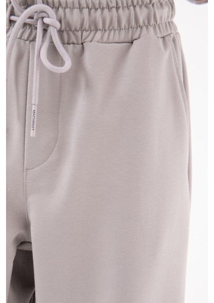 Oversize Basic Bel Paça Lastikli 3 Cepli Jogger Eşofman Altı Ice Gri