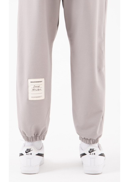 Oversize Basic Bel Paça Lastikli 3 Cepli Jogger Eşofman Altı Ice Gri