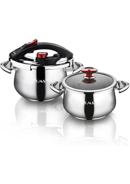 5-7 Litre Küre Matik 4 Parça 2li Çelik Düdüklü Tencere Seti