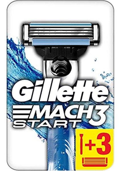 EKS Ticaret Gillette Mach3 Start Tıraş Makinesi + Yedek Tıraş Bıçağı 3'lü